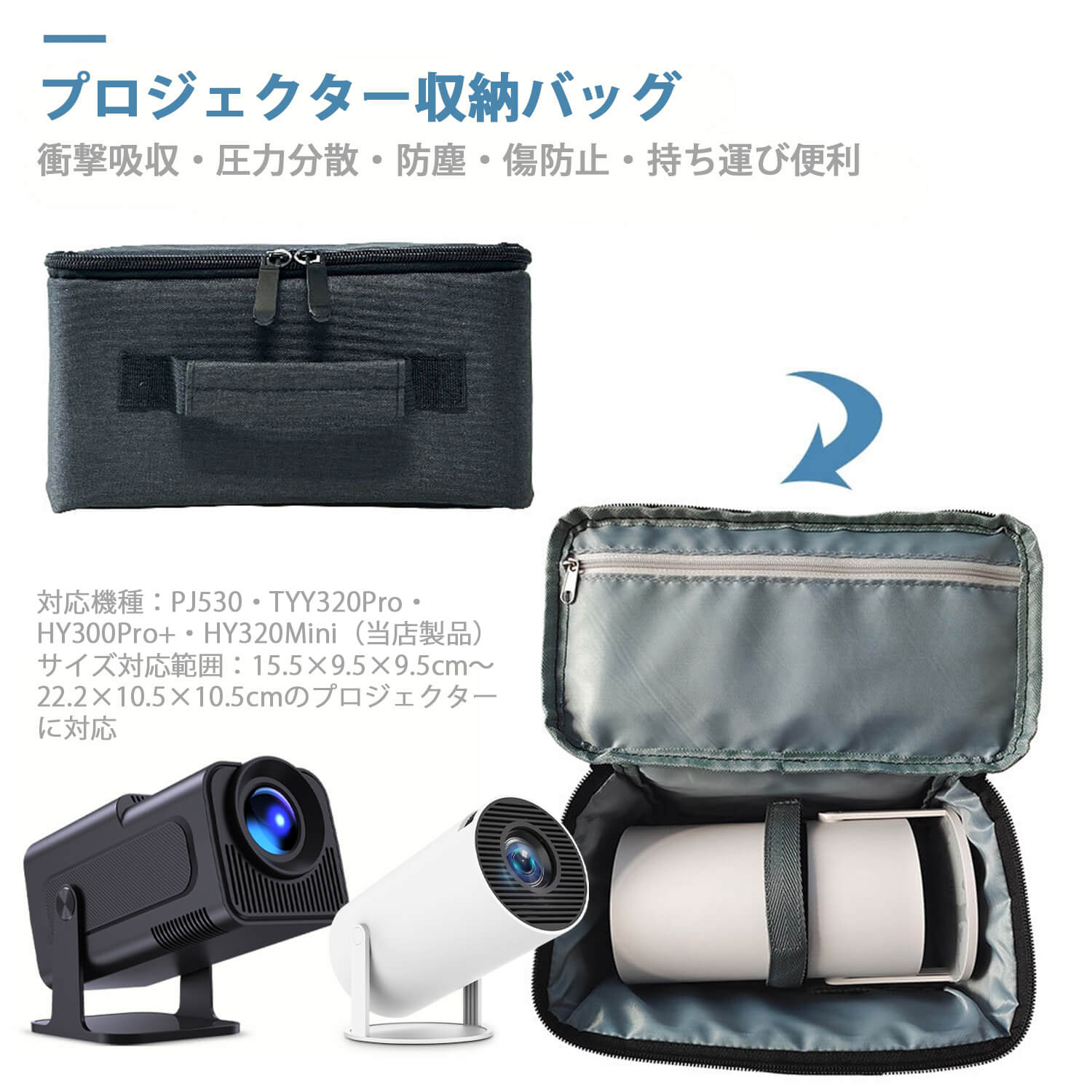 プロジェクター収納ケース｜防塵＆衝撃吸収｜PJ530・TYY320Pro